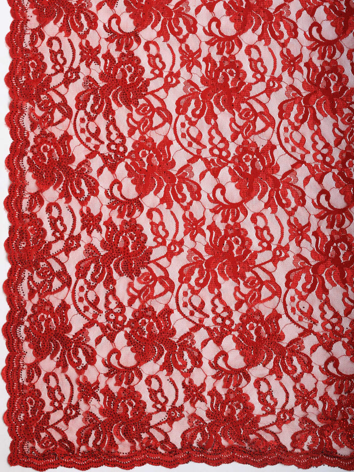 Maroon Lace Embroidered Saree