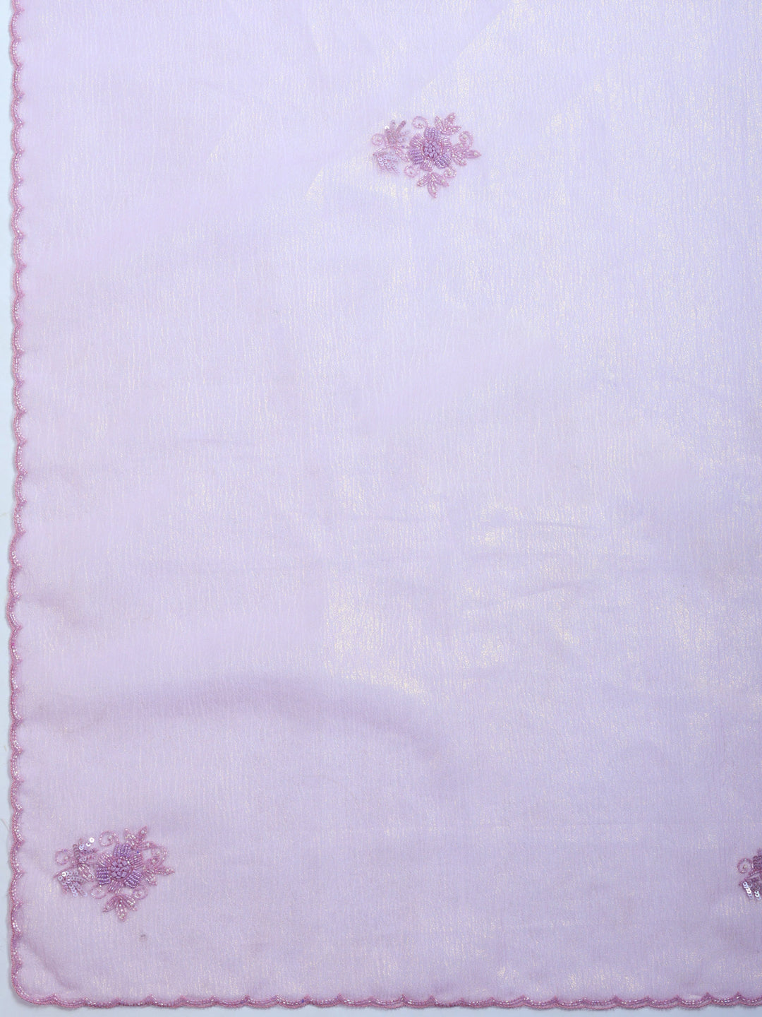 Lavender Embroidered Organza Saree
