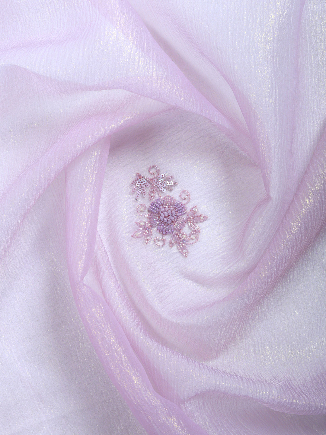 Lavender Embroidered Organza Saree