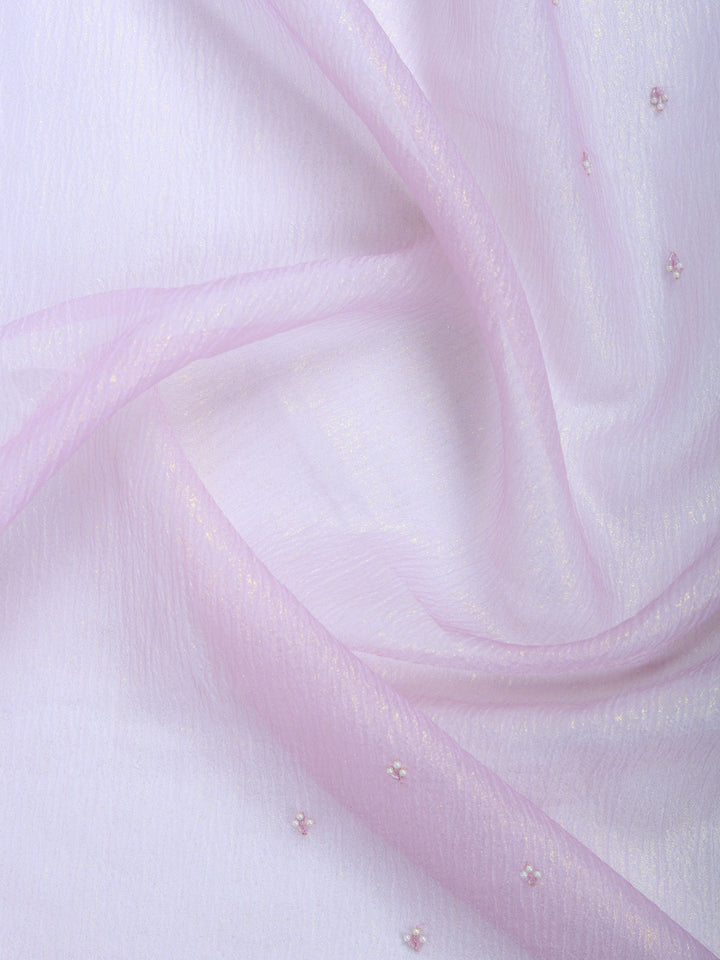 Lavender Embroidered Organza Saree