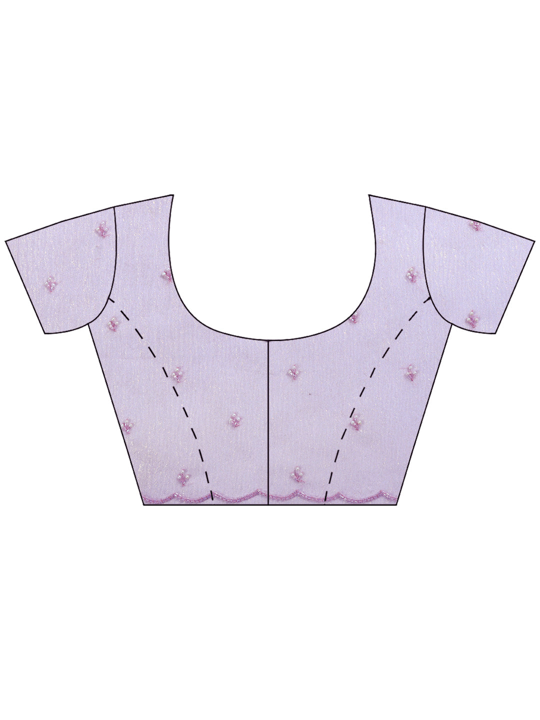 Lavender Embroidered Organza Saree