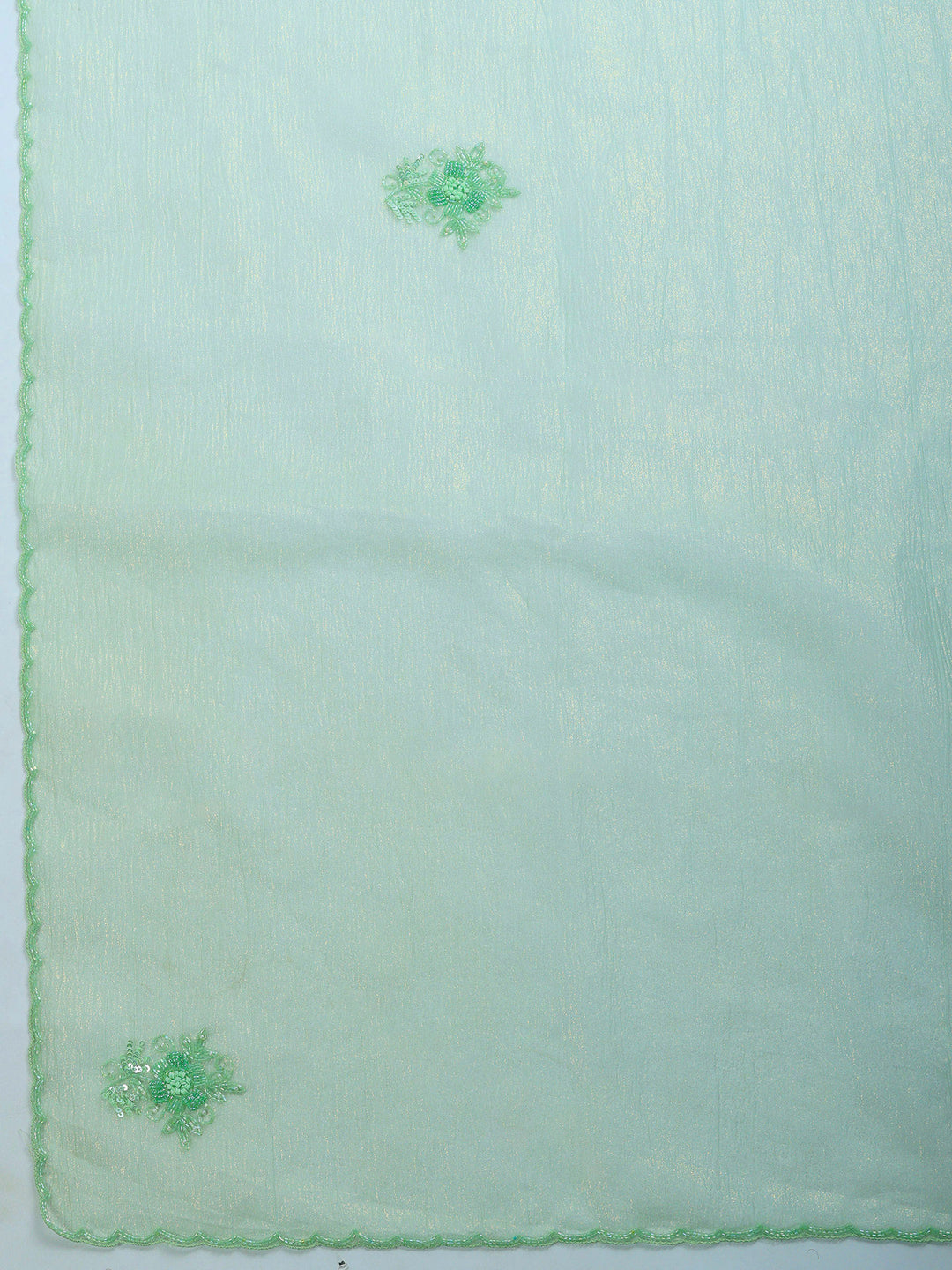 Pista Green Embroidered Organza Saree