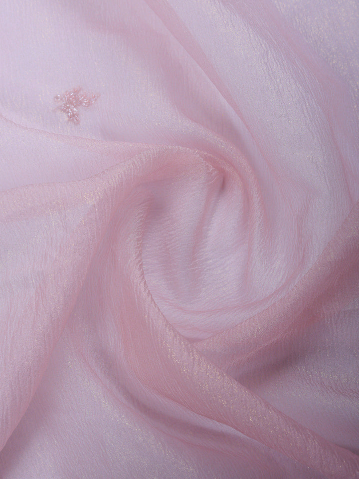 Pink Embroidered Organza Saree