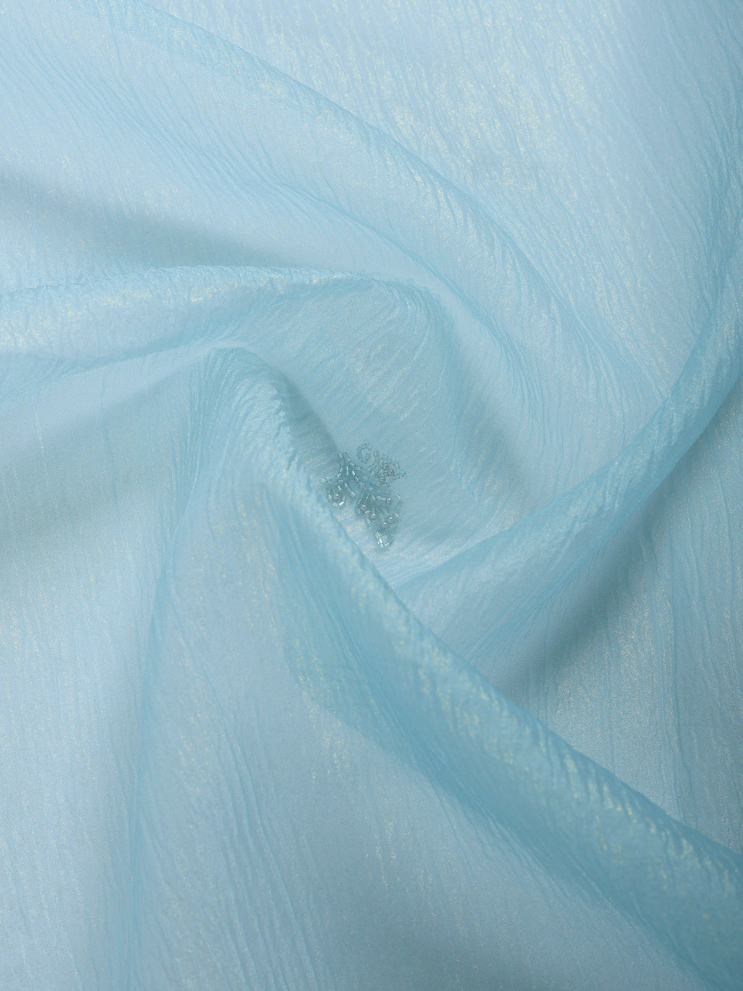 Sky Blue Embroidered Organza Saree