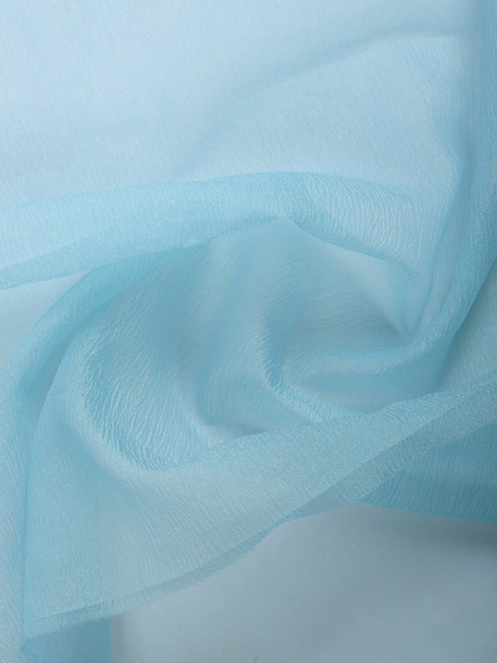 Sky Blue Embroidered Organza Saree