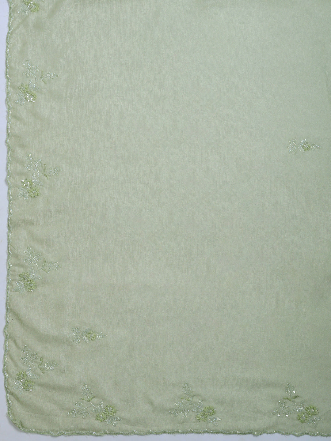 Dusty Green Embroidered Organza Saree