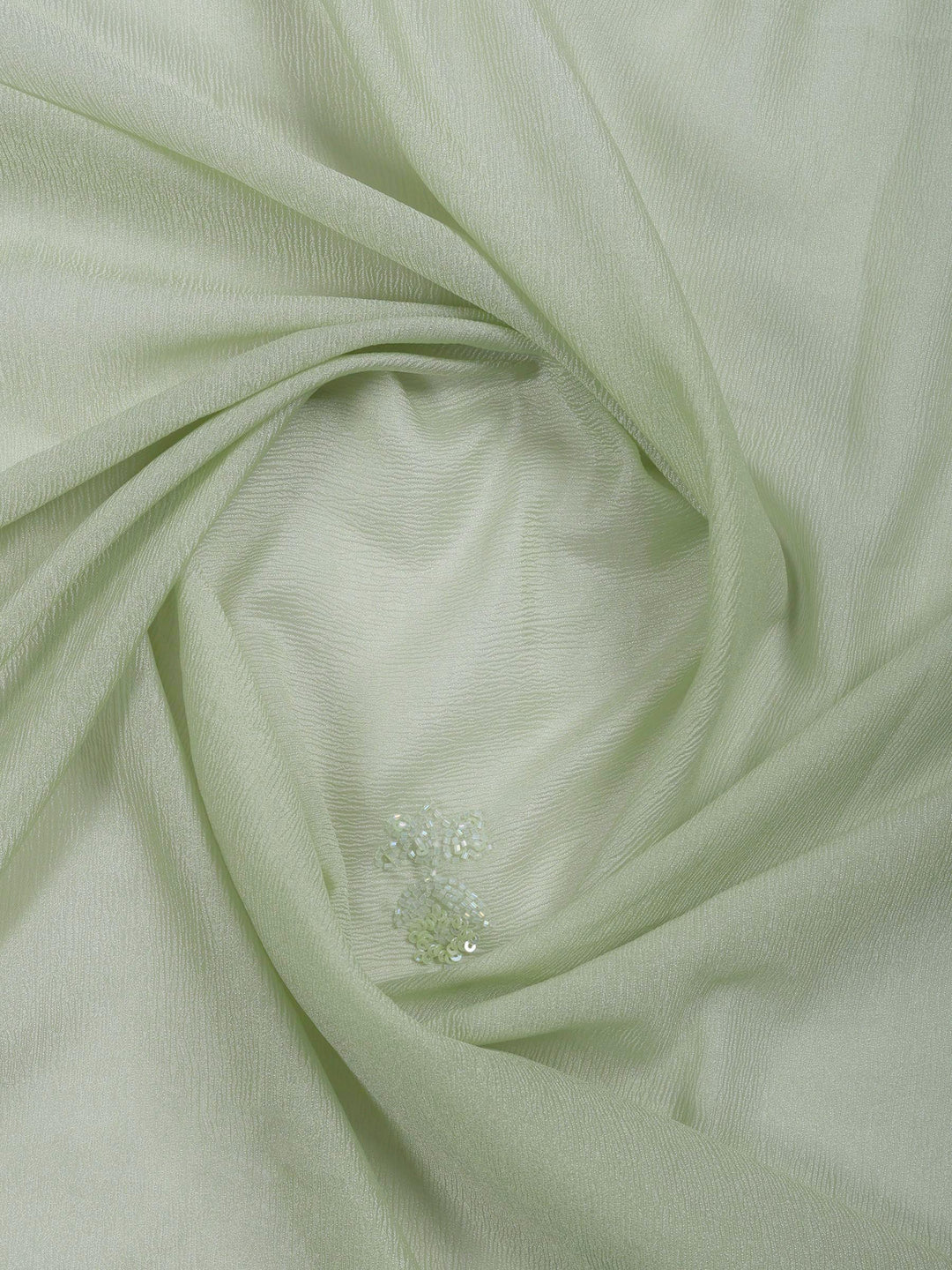 Dusty Green Embroidered Organza Saree