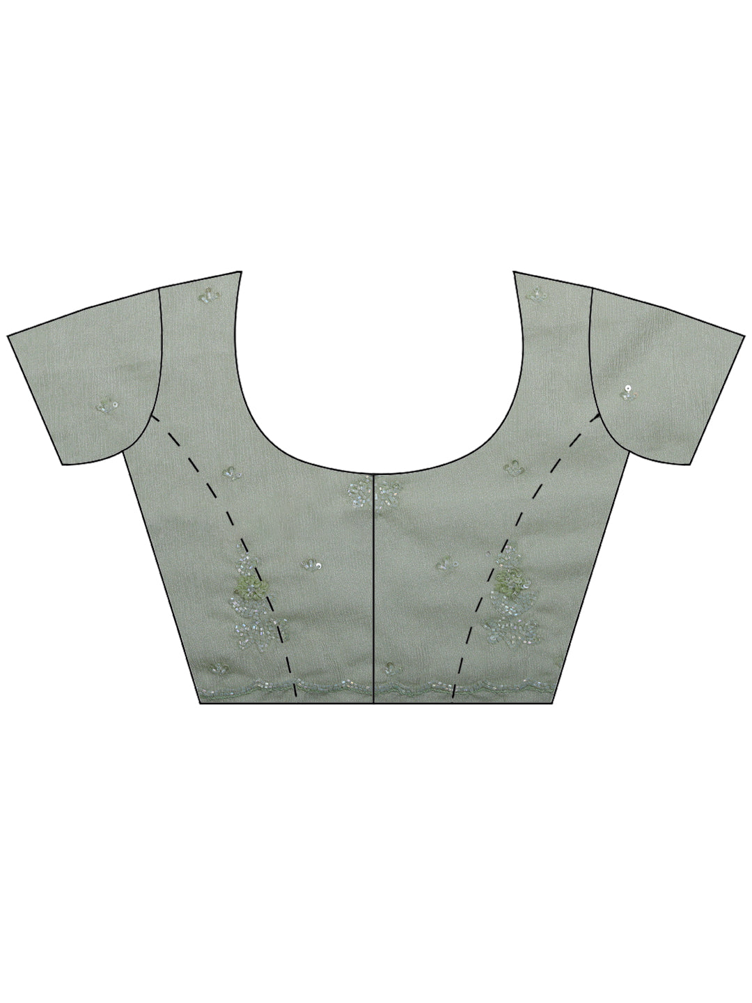 Dusty Green Embroidered Organza Saree