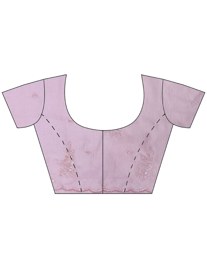 Pink Embroidered Organza Saree