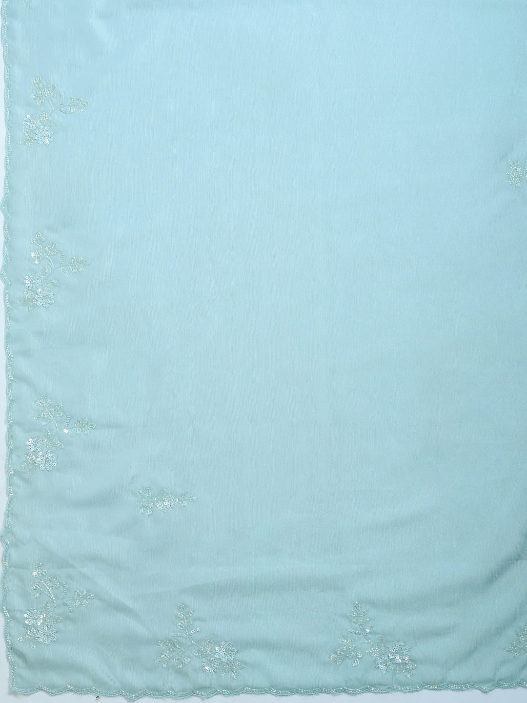 Sky Blue Embroidered Organza Saree