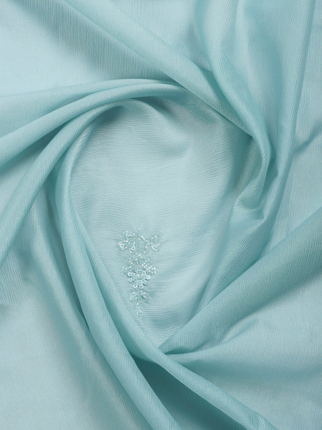 Sky Blue Embroidered Organza Saree