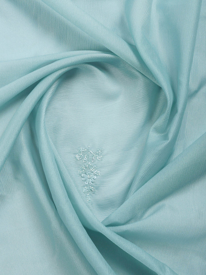 Sky Blue Embroidered Organza Saree