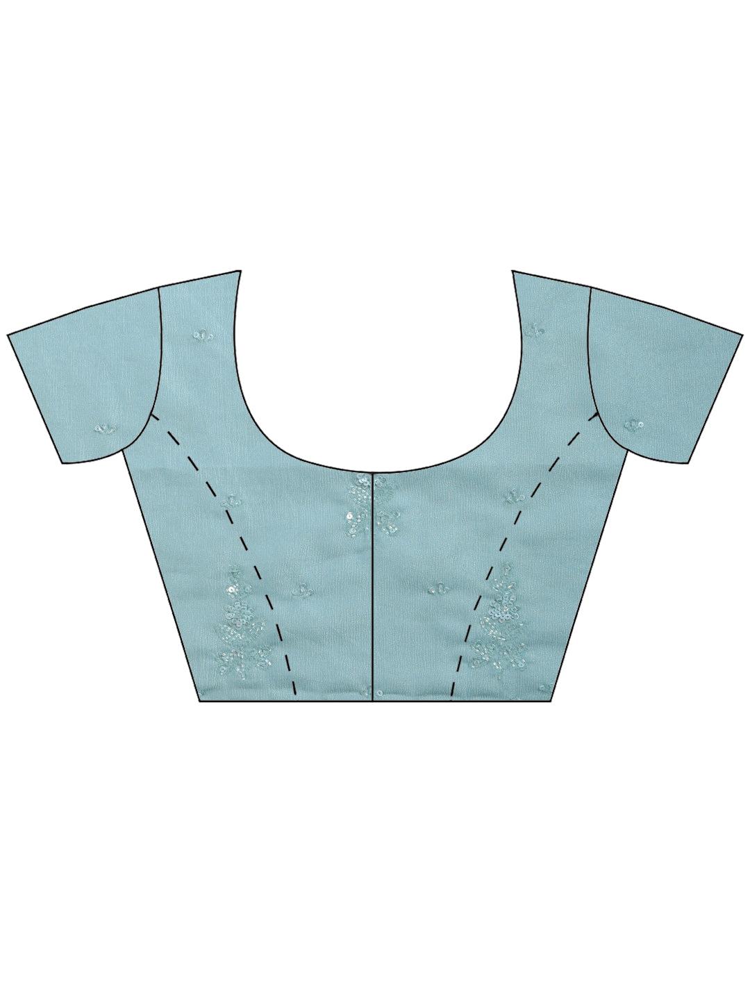 Sky Blue Embroidered Organza Saree