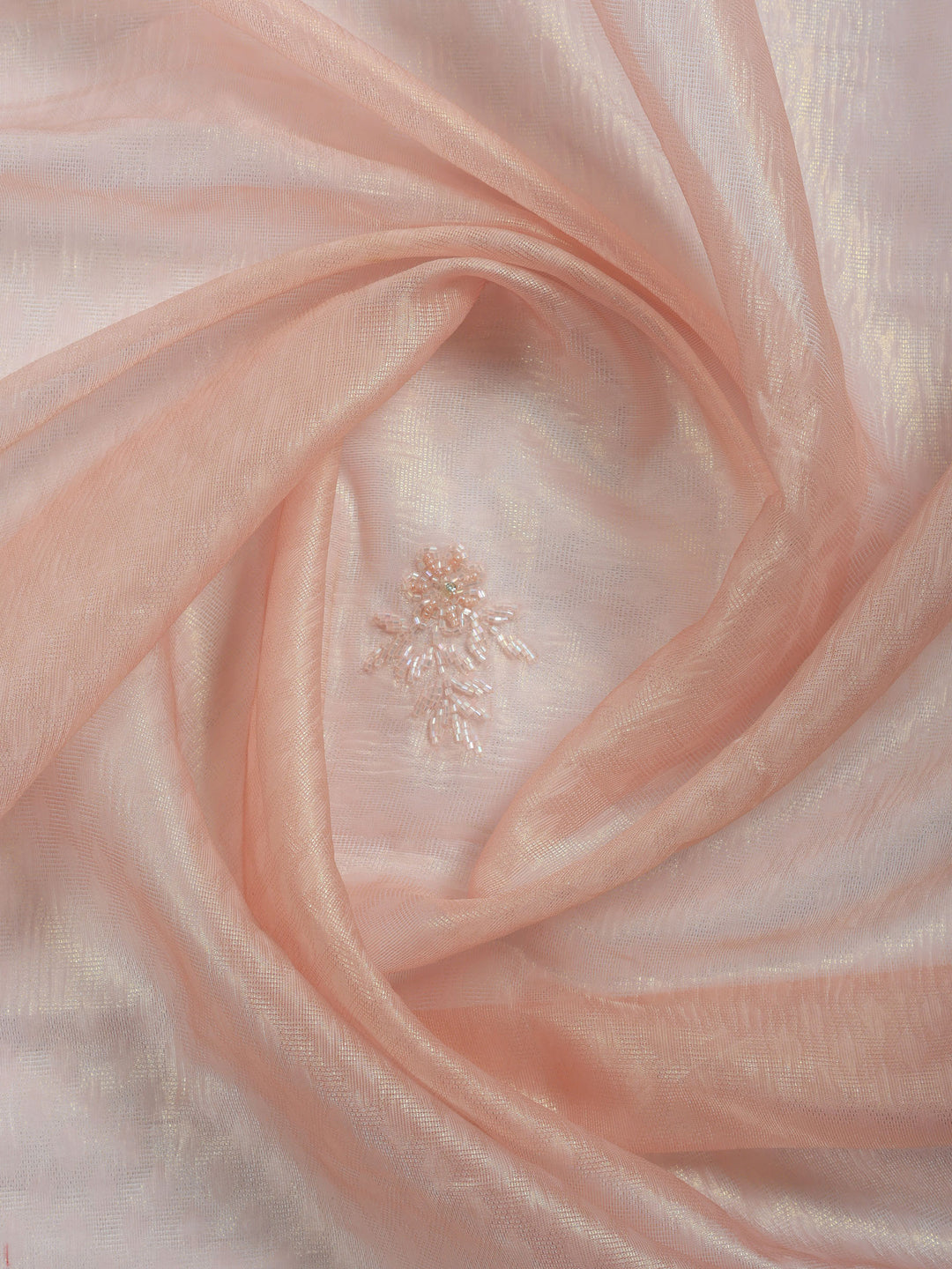 Pink Embroidered Tissue Saree