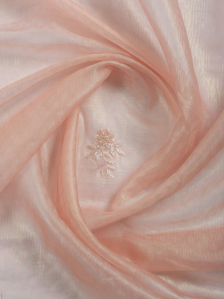 Pink Embroidered Tissue Saree