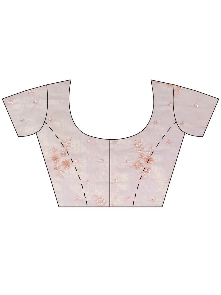 Pink Embroidered Tissue Saree