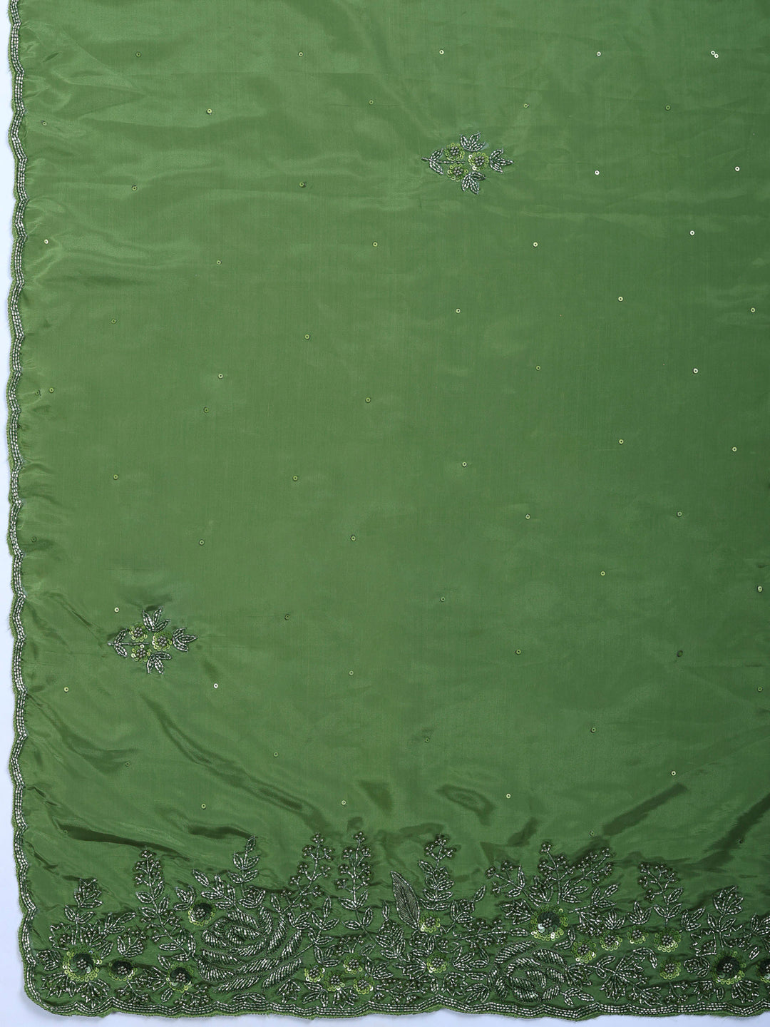 Green Embroidered Organza Saree