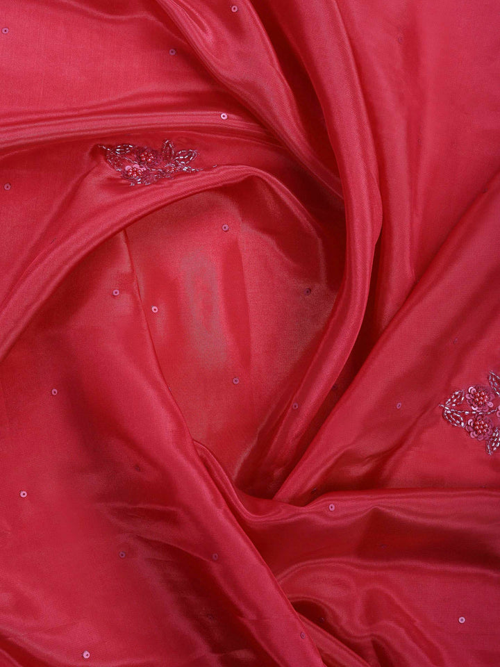 Rani Embroidered Organza Saree