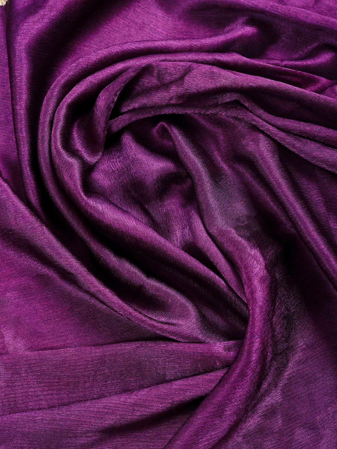 Wine Embroidered Chinon Saree