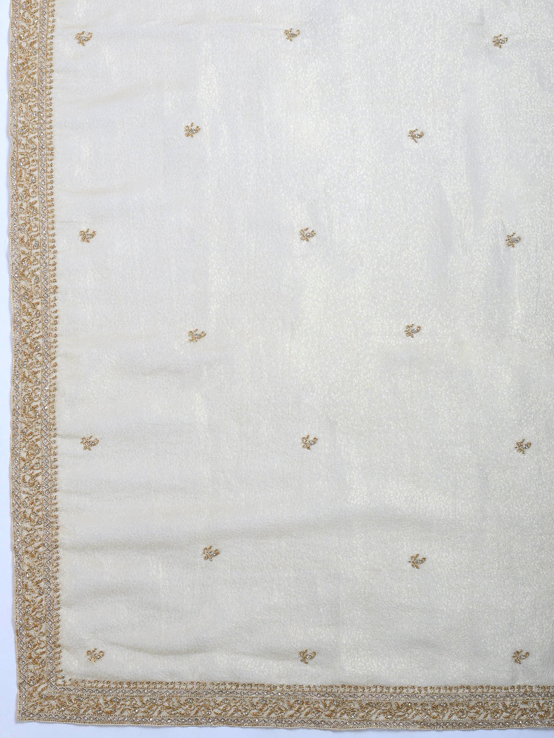 Beige Embroidered Tissue Saree