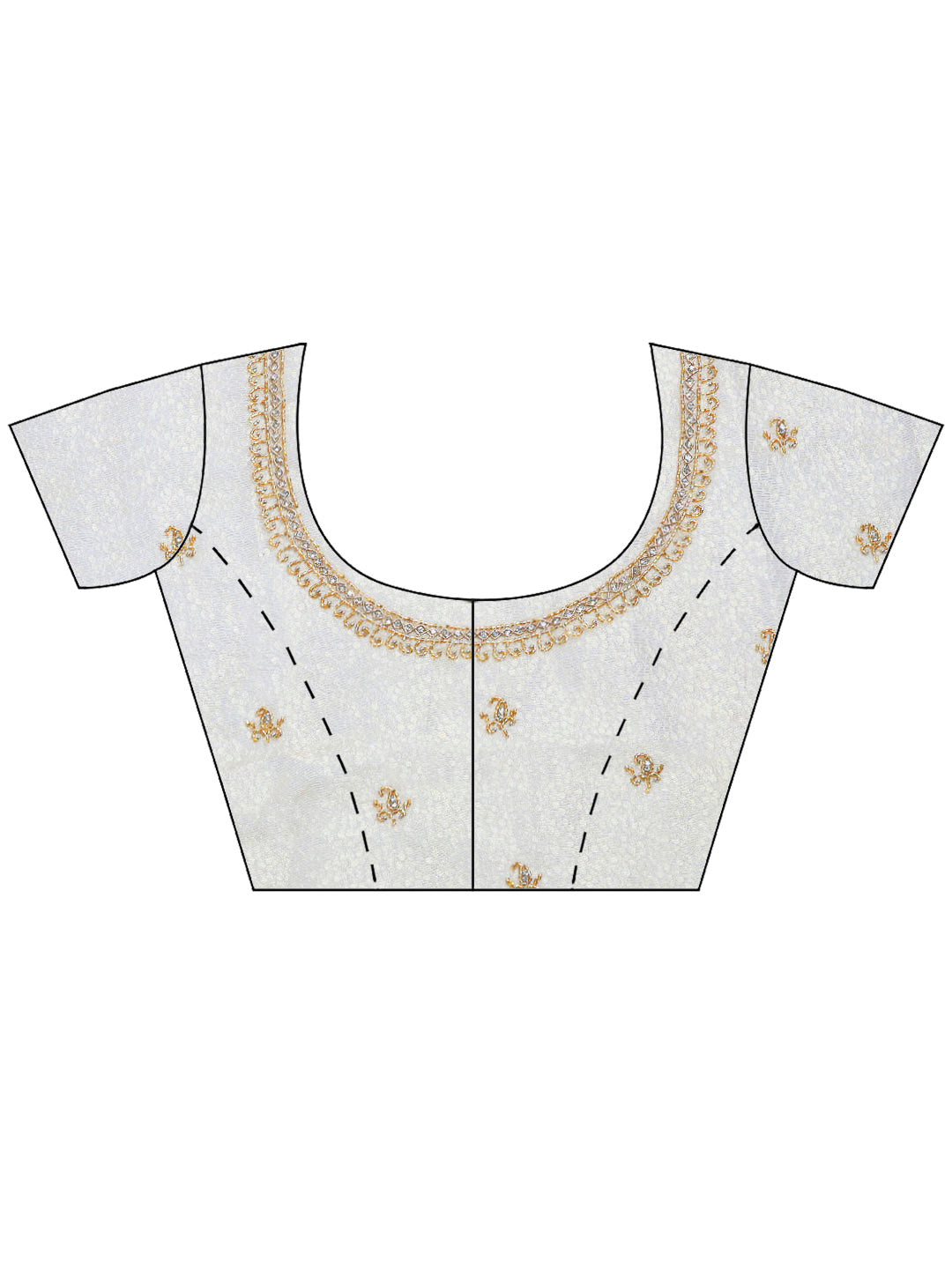 Beige Embroidered Tissue Saree