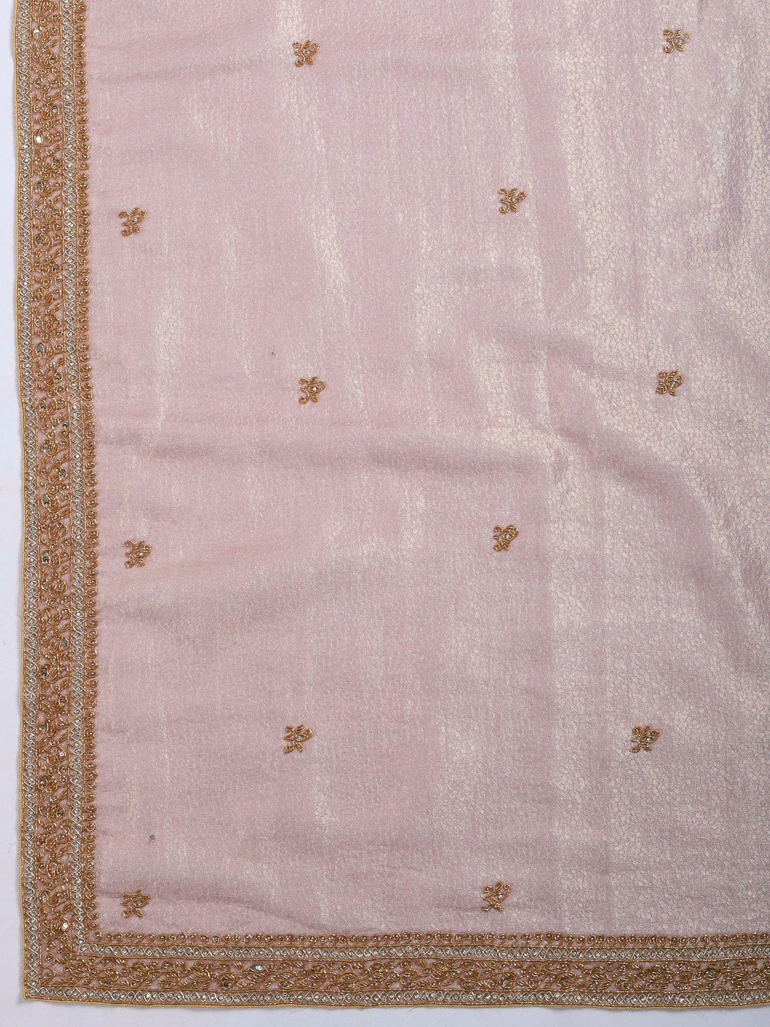 Onion Pink Embroidered Tissue Saree