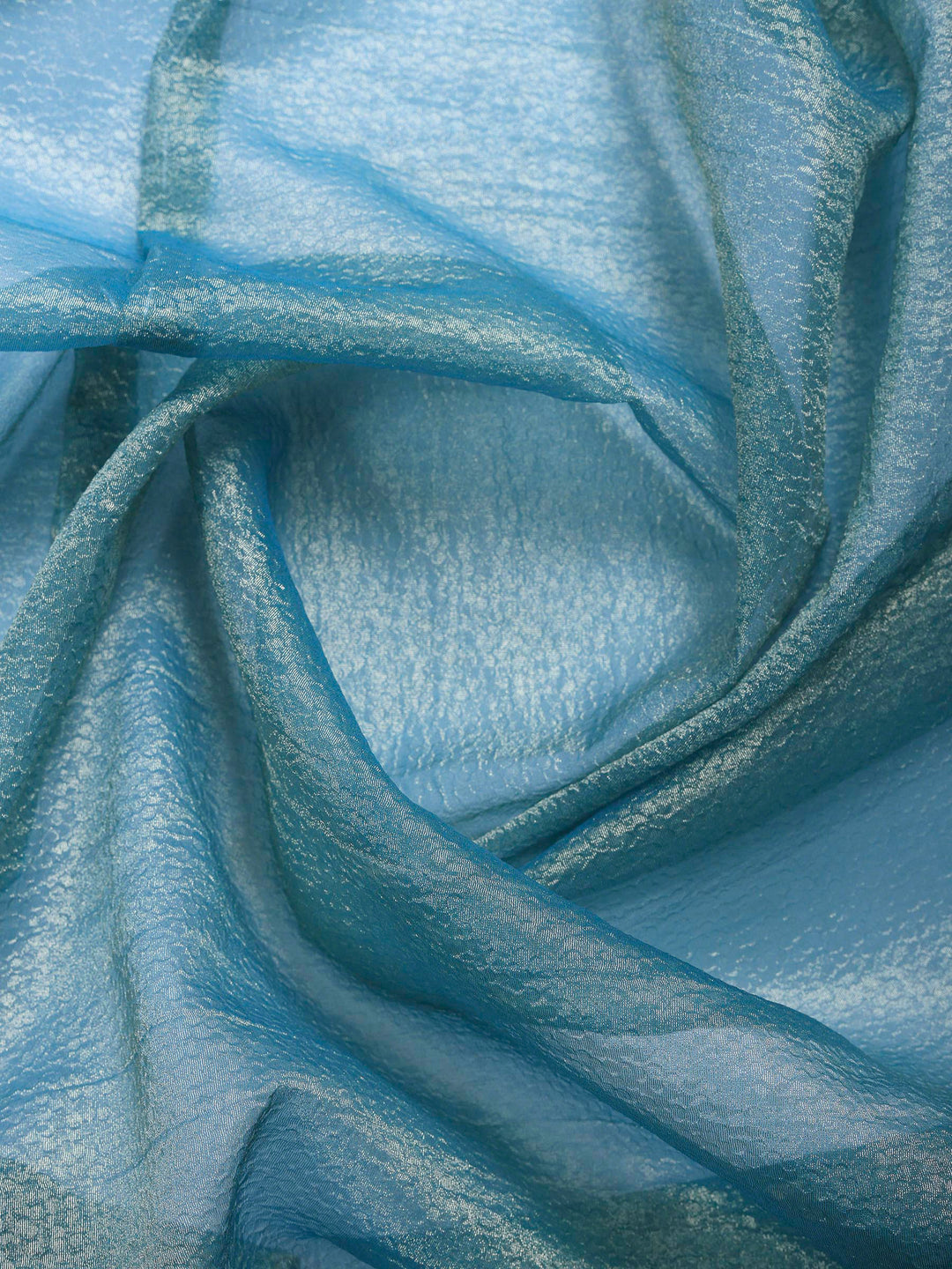 Sea Green Embroidered Tissue Saree
