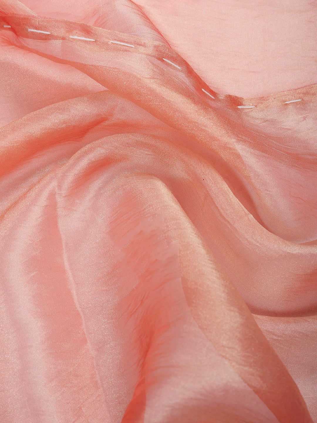 Dull Pink Embroidered Tissue Saree