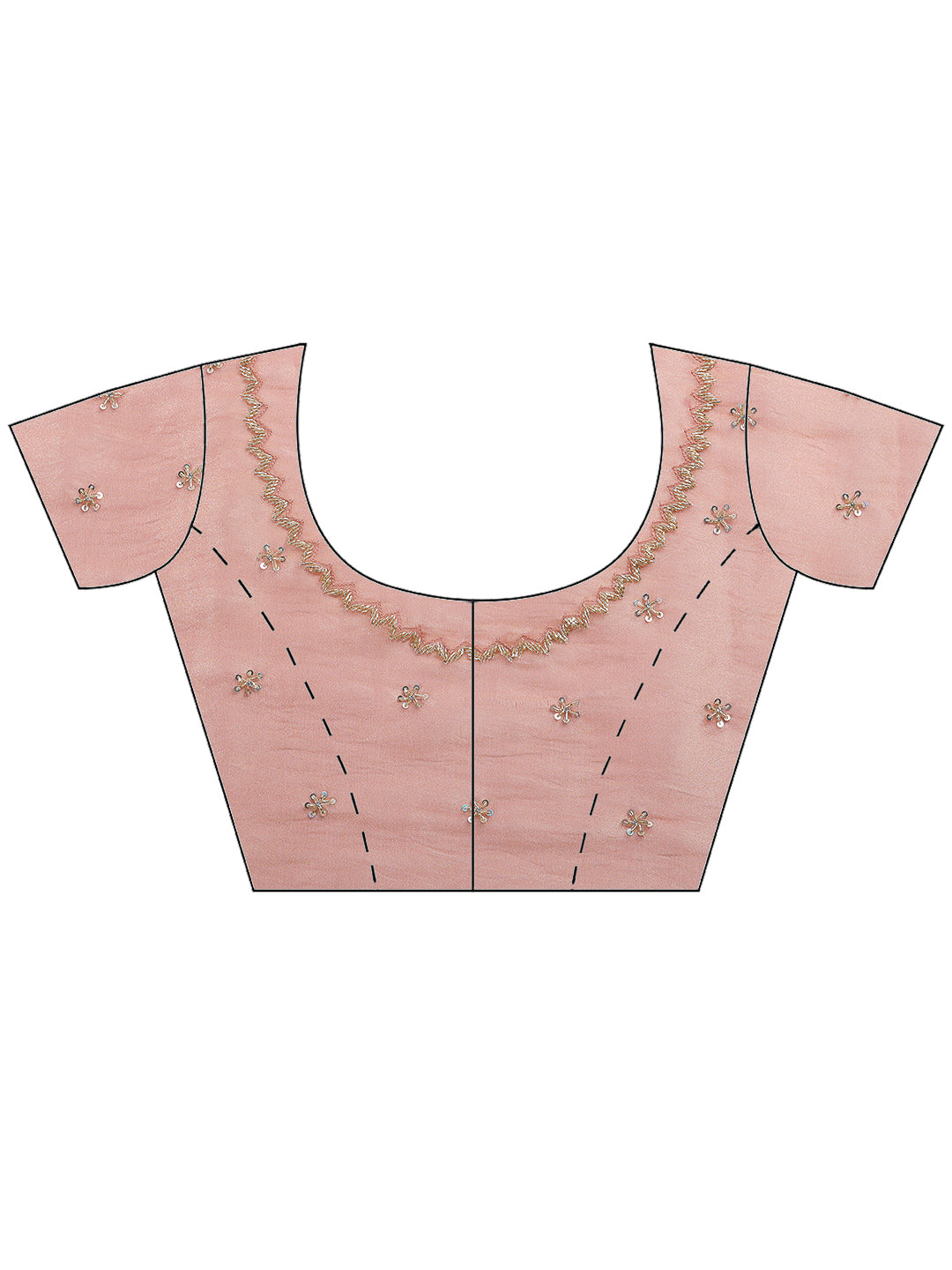 Dull Pink Embroidered Tissue Saree