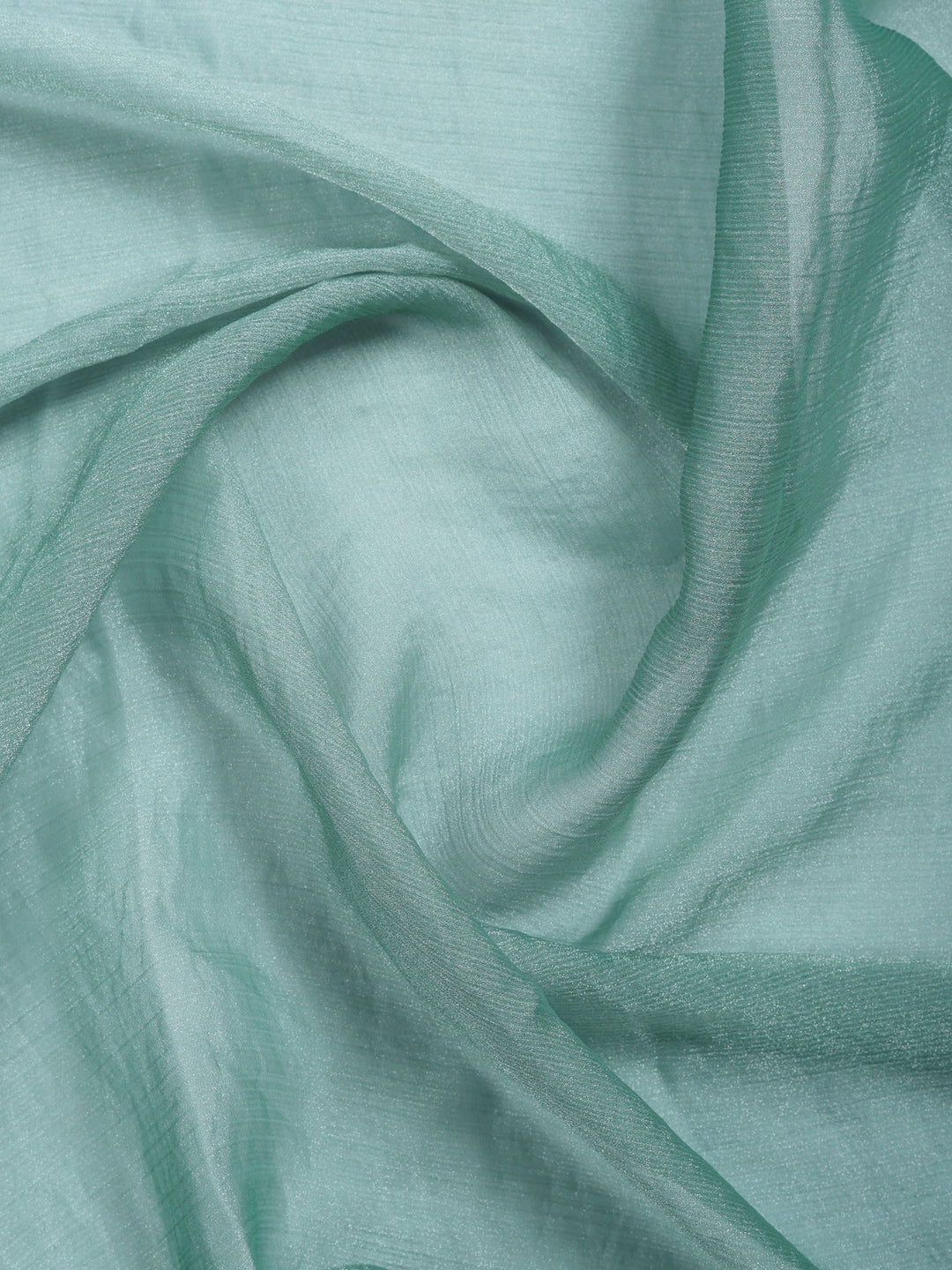 Aqua Green Embroidered Chiffon Saree