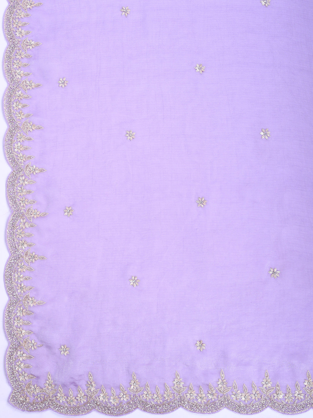 Lavender Embroidered Tissue Saree