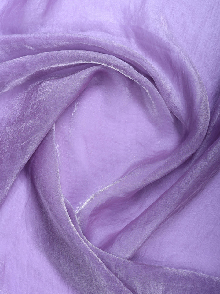 Lavender Embroidered Tissue Saree