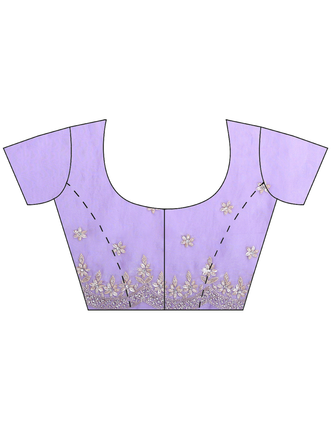Lavender Embroidered Tissue Saree