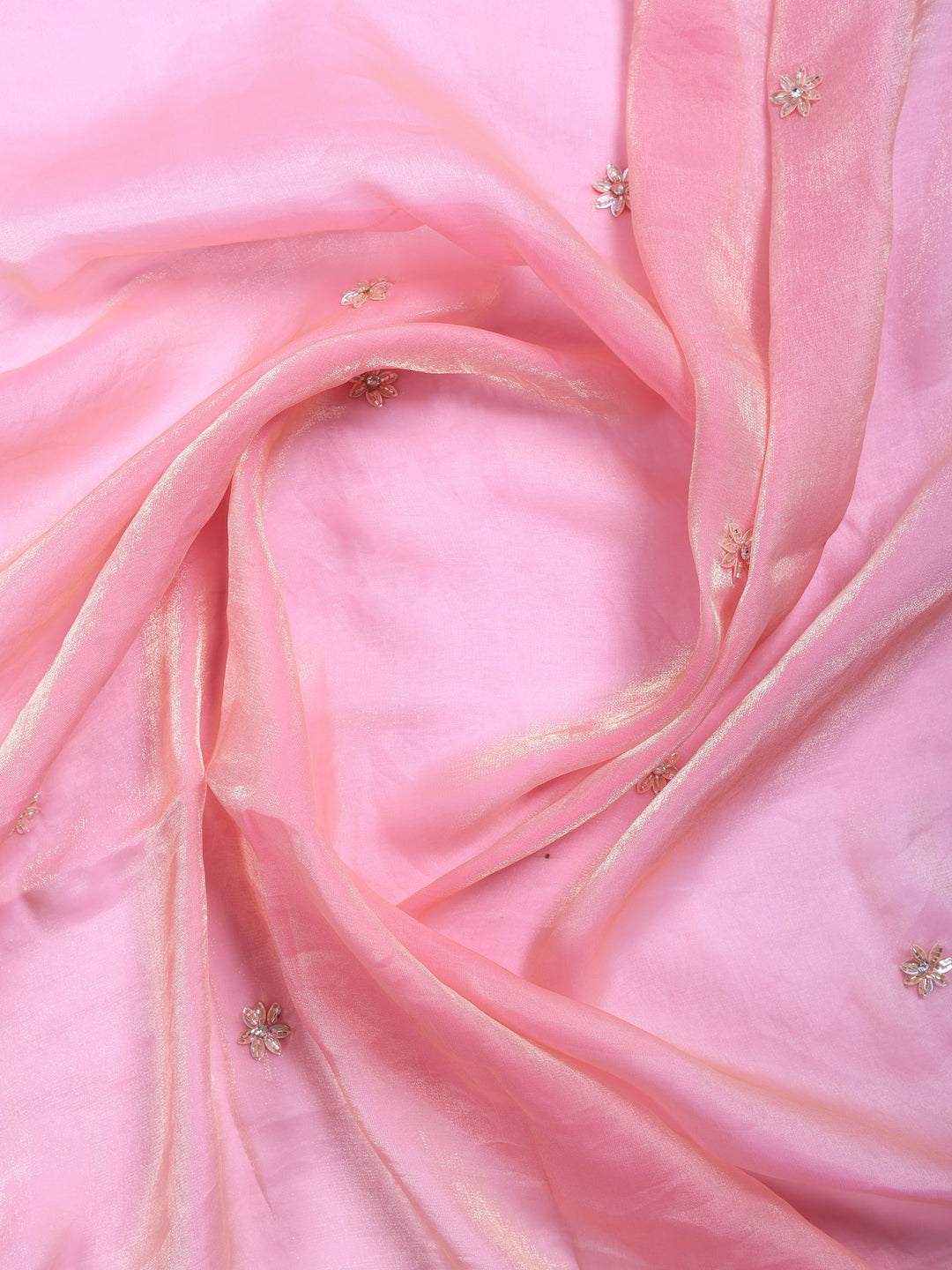 Pink Embroidered Tissue Saree