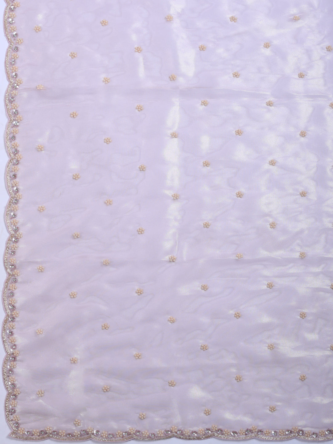 Lavender Embroidered Tissue Saree