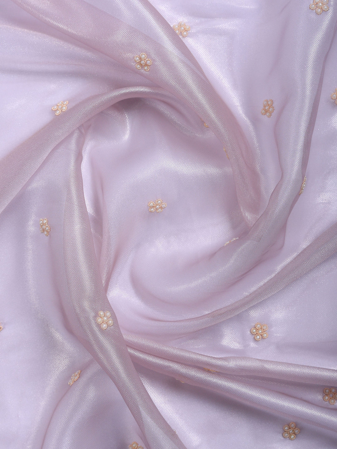 Lavender Embroidered Tissue Saree