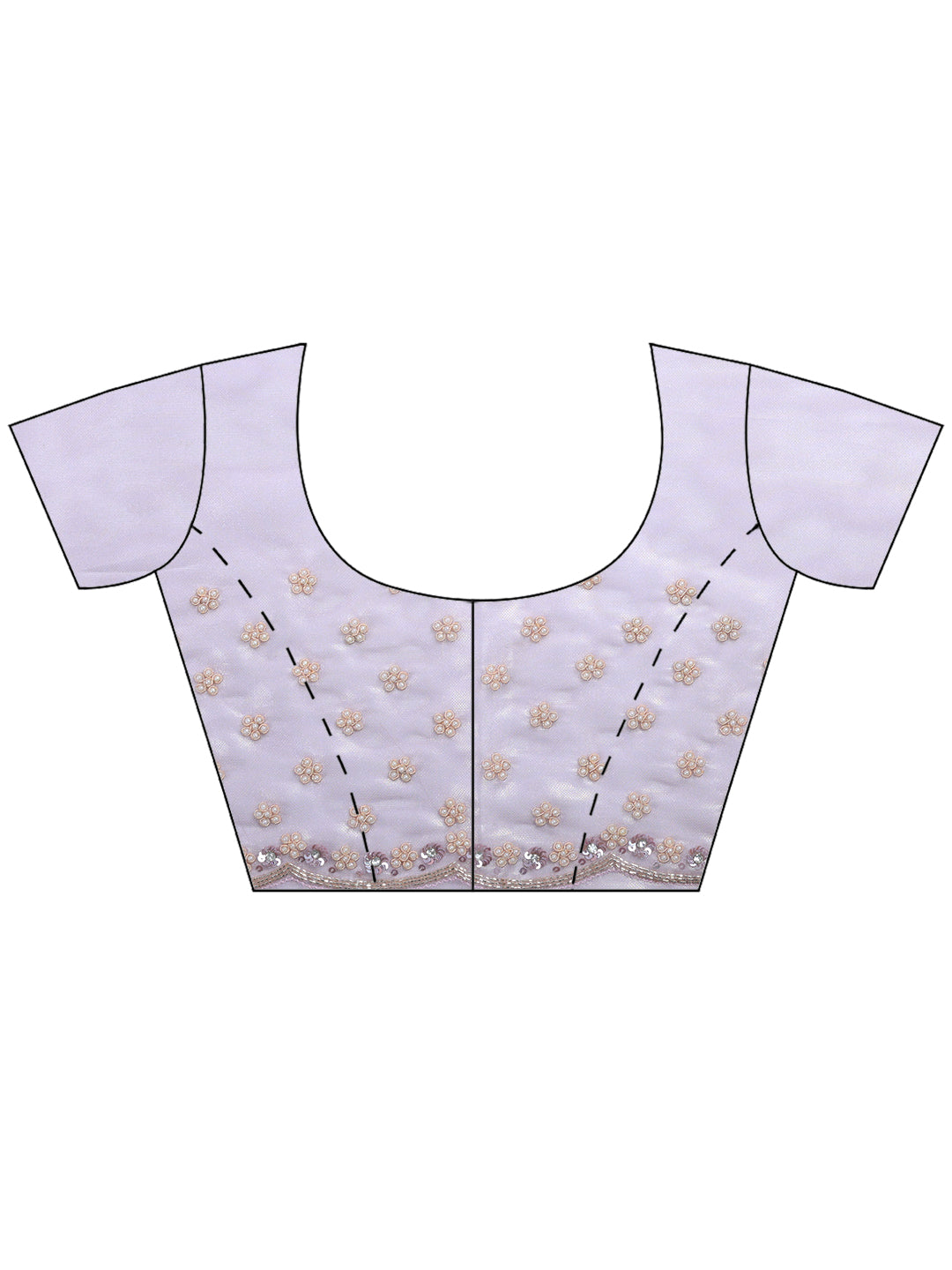 Lavender Embroidered Tissue Saree