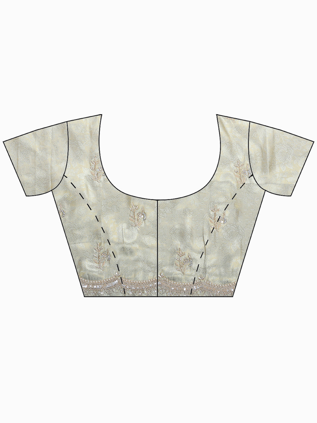 Beige Embroidered Tissue Saree