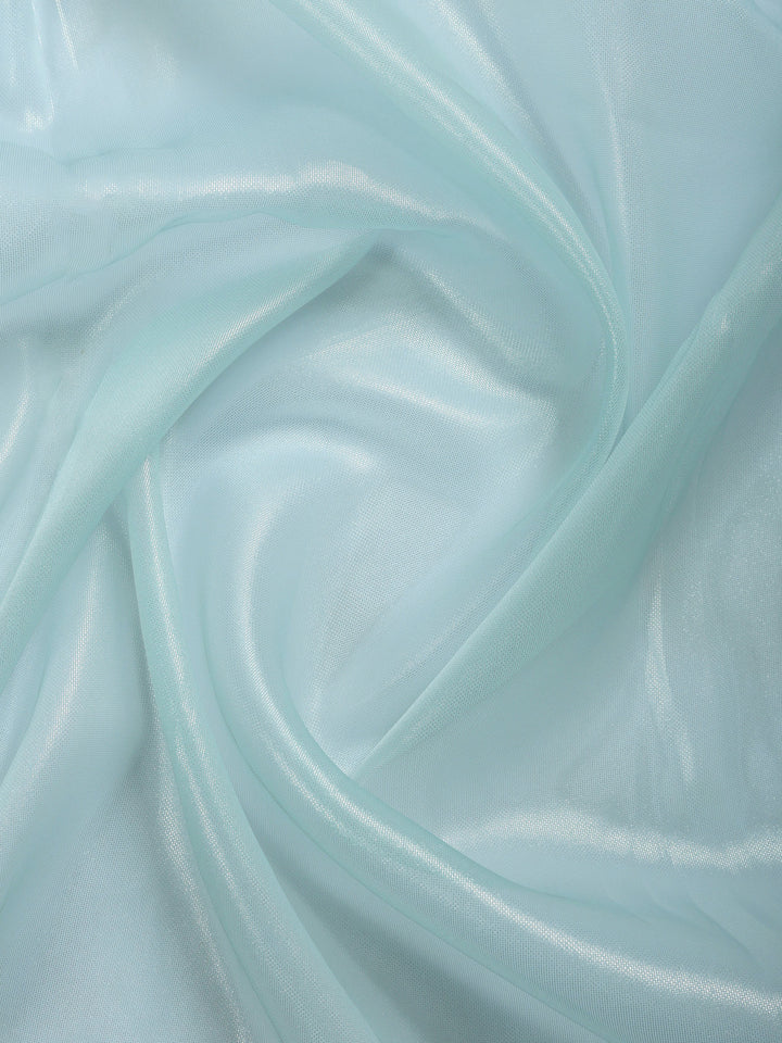 Sky Blue Embroidered Tissue Saree