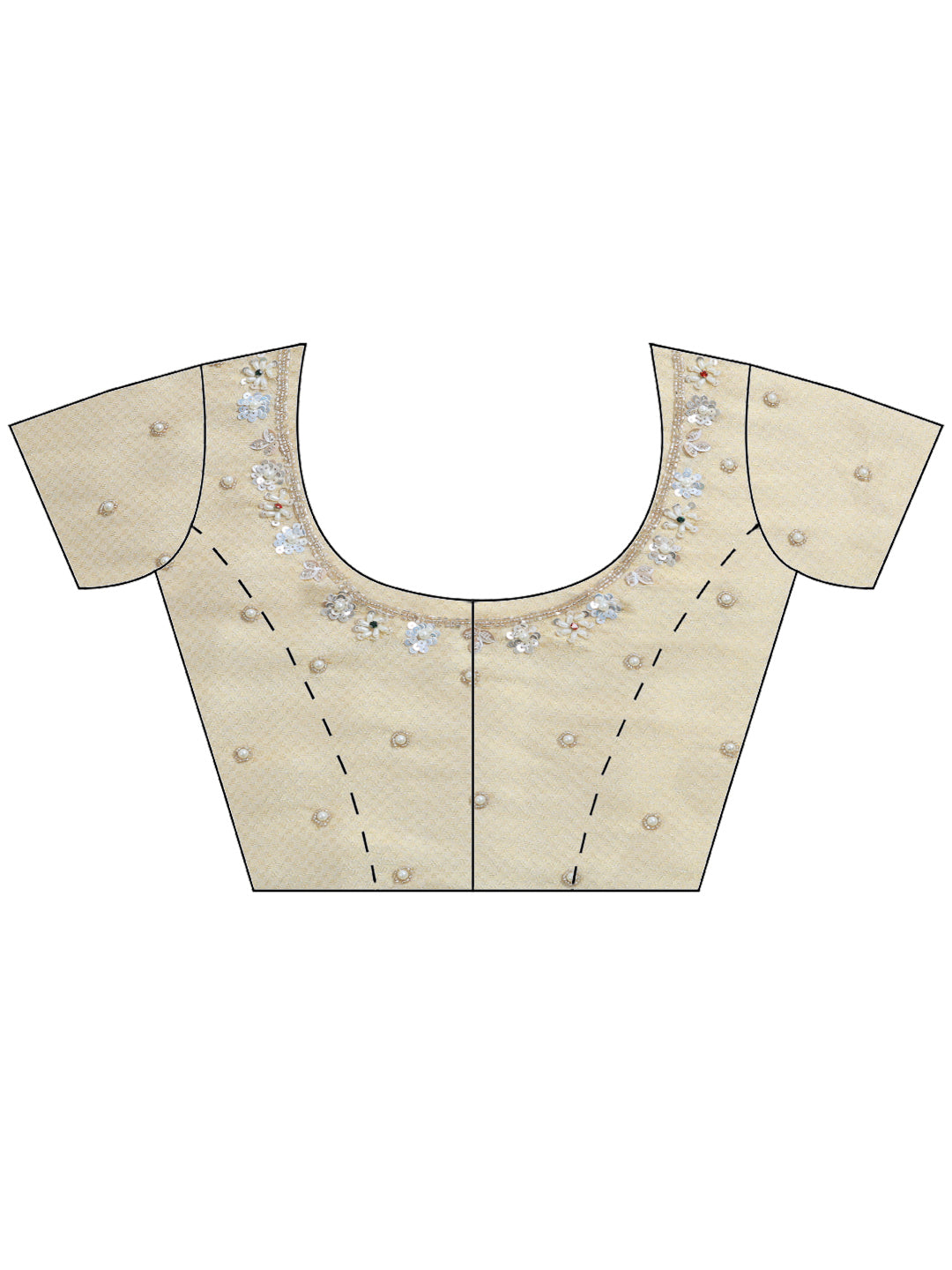Beige Embroidered Tissue Saree