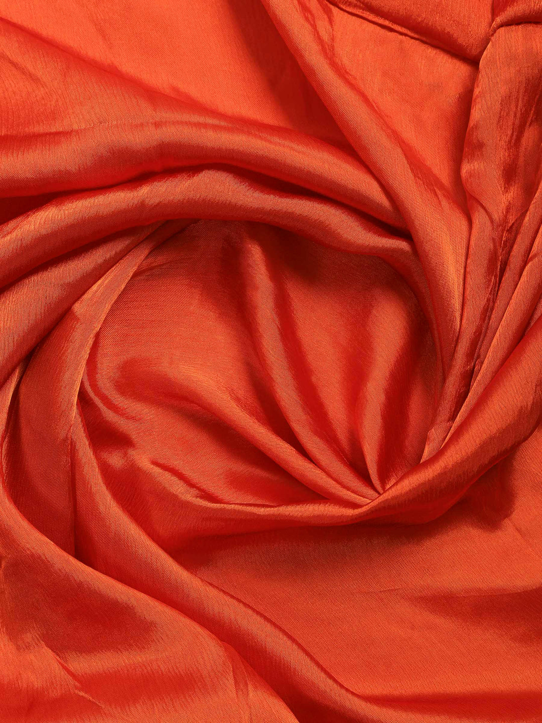 Orange Embroidered Chinon Saree