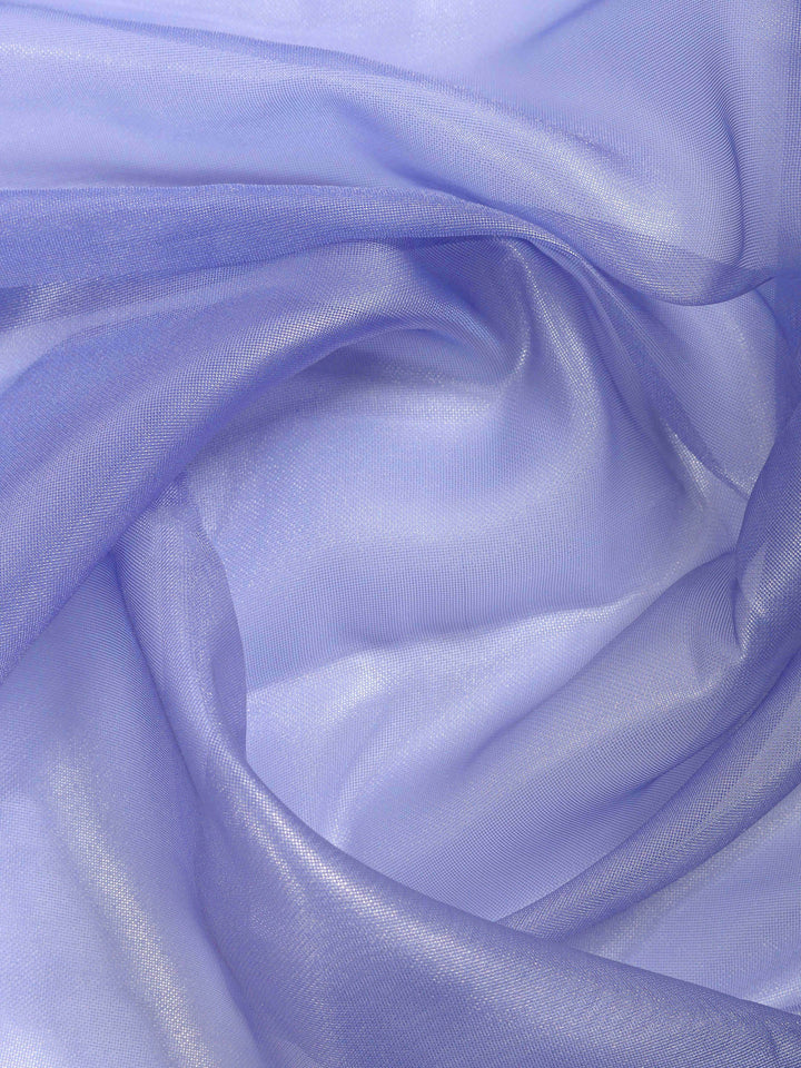 Grey Blue Embroidered Tissue Saree