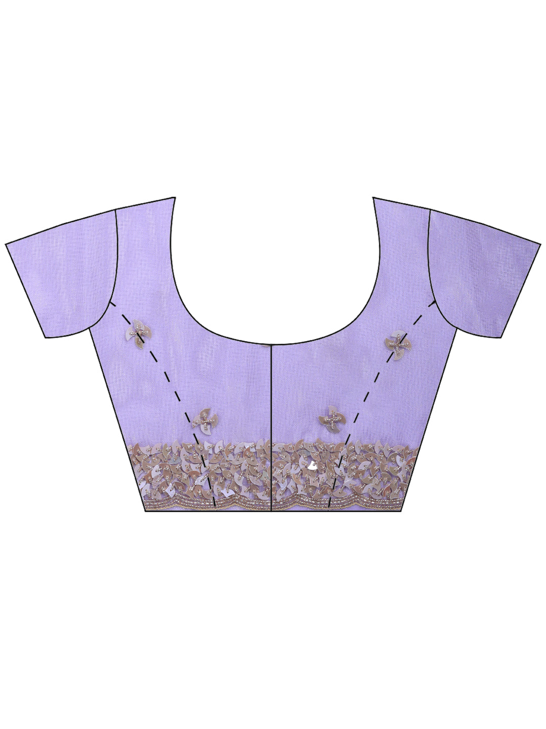Lavender Embroidered Tissue Saree
