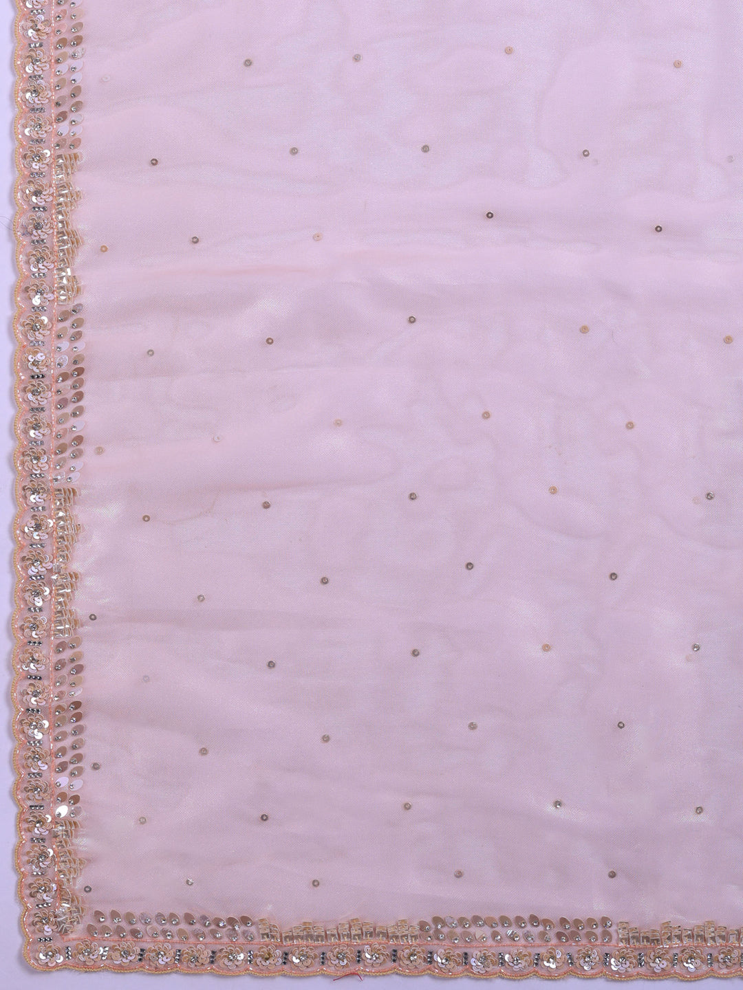 Peach Embroidered Tissue Saree