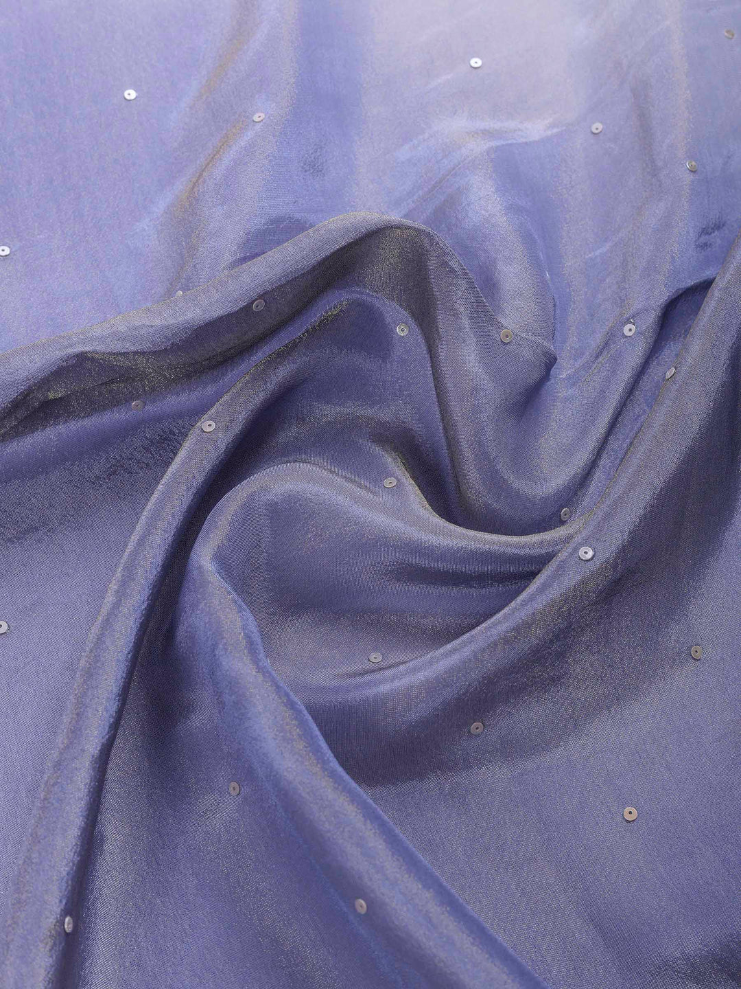 Grey Blue Embroidered Tissue Saree
