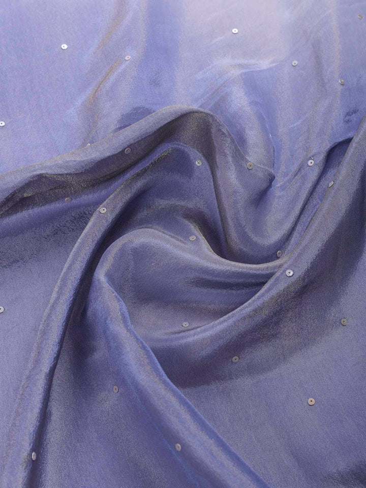 Grey Blue Embroidered Tissue Saree
