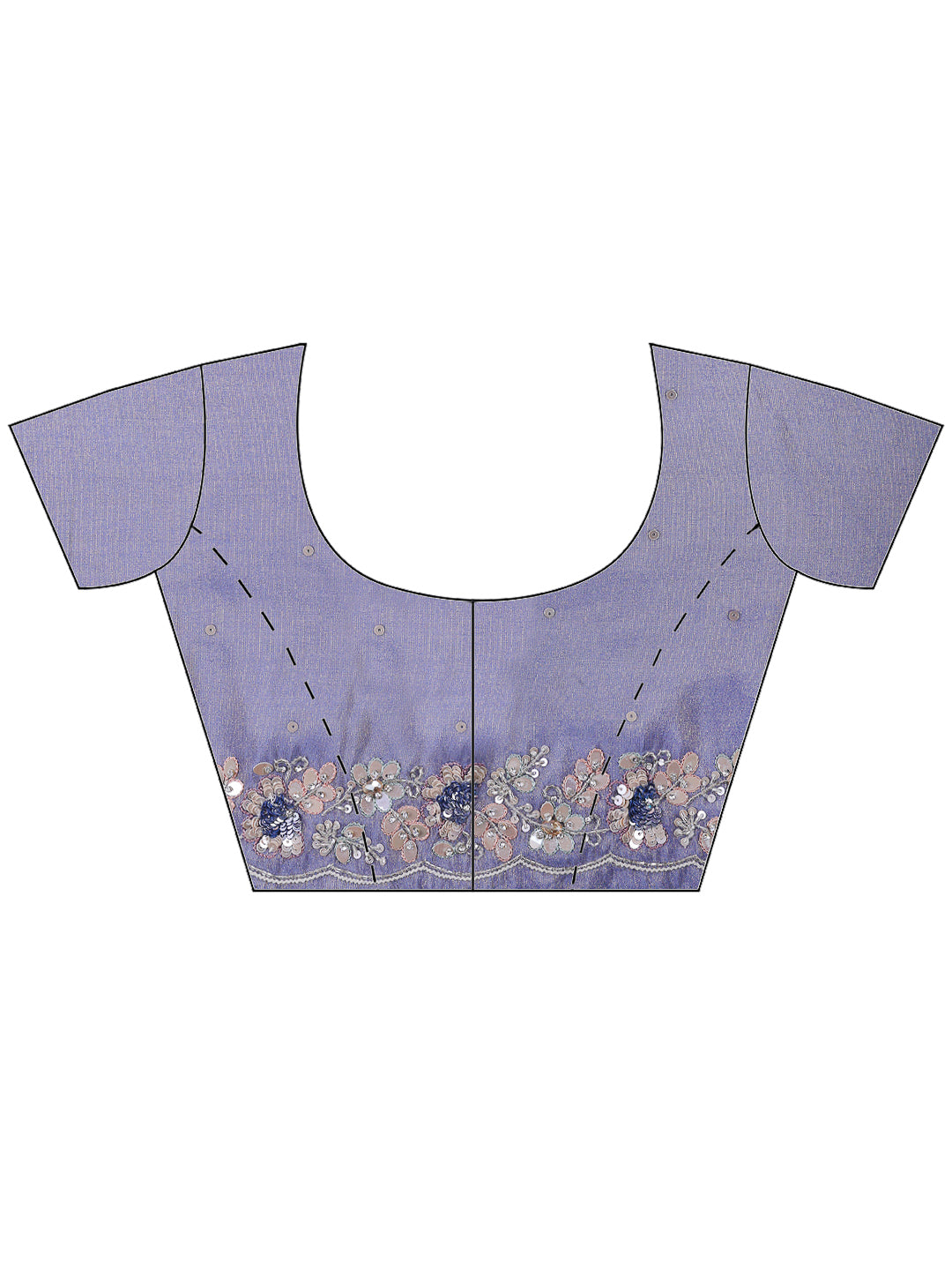 Grey Blue Embroidered Tissue Saree
