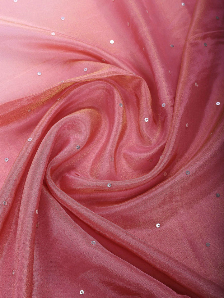 Pink Embroidered Tissue Saree