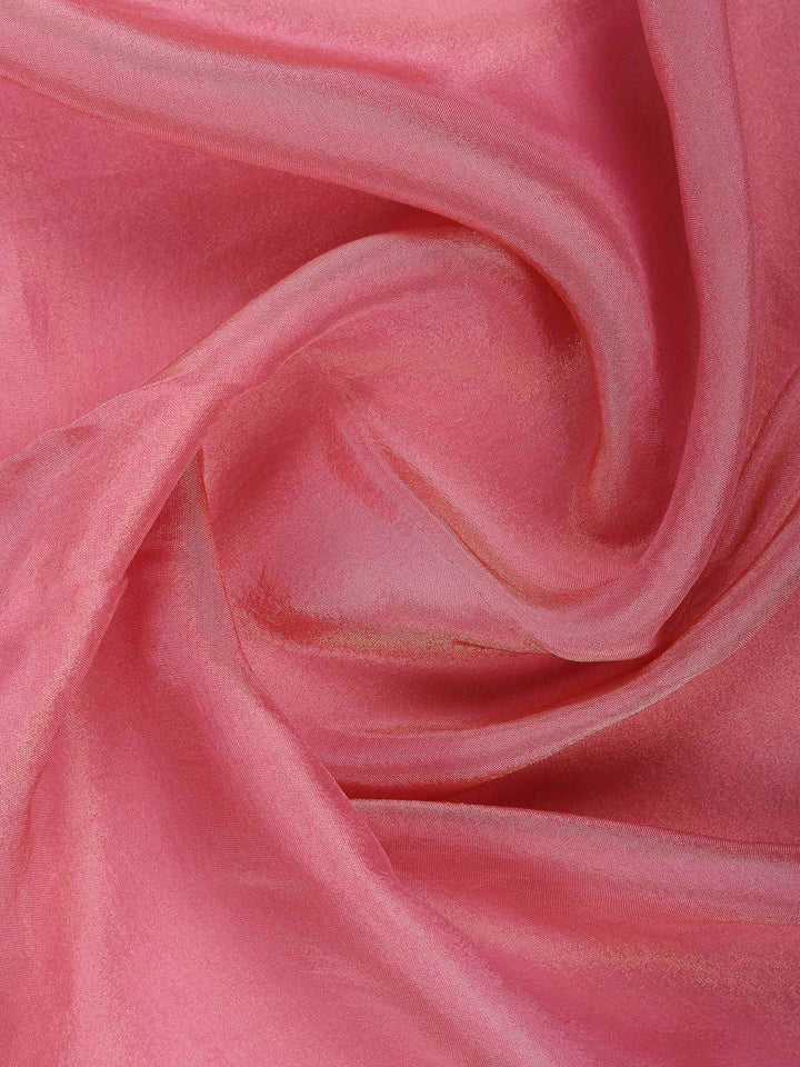 Pink Embroidered Tissue Saree