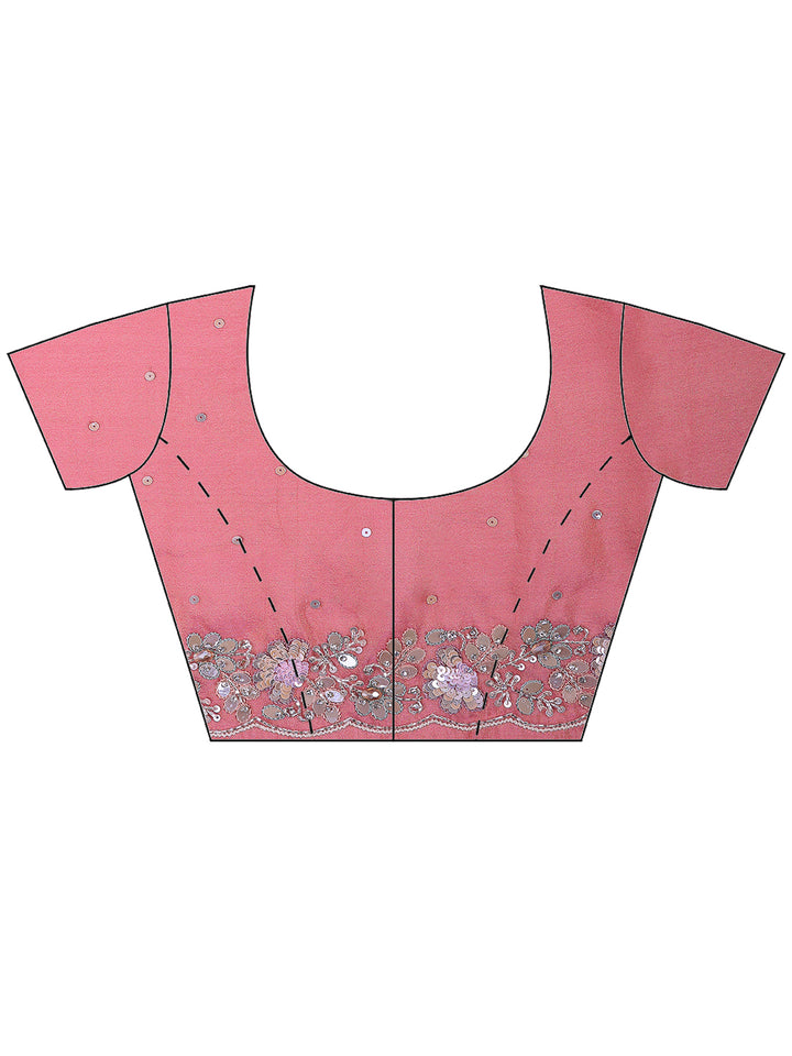 Pink Embroidered Tissue Saree